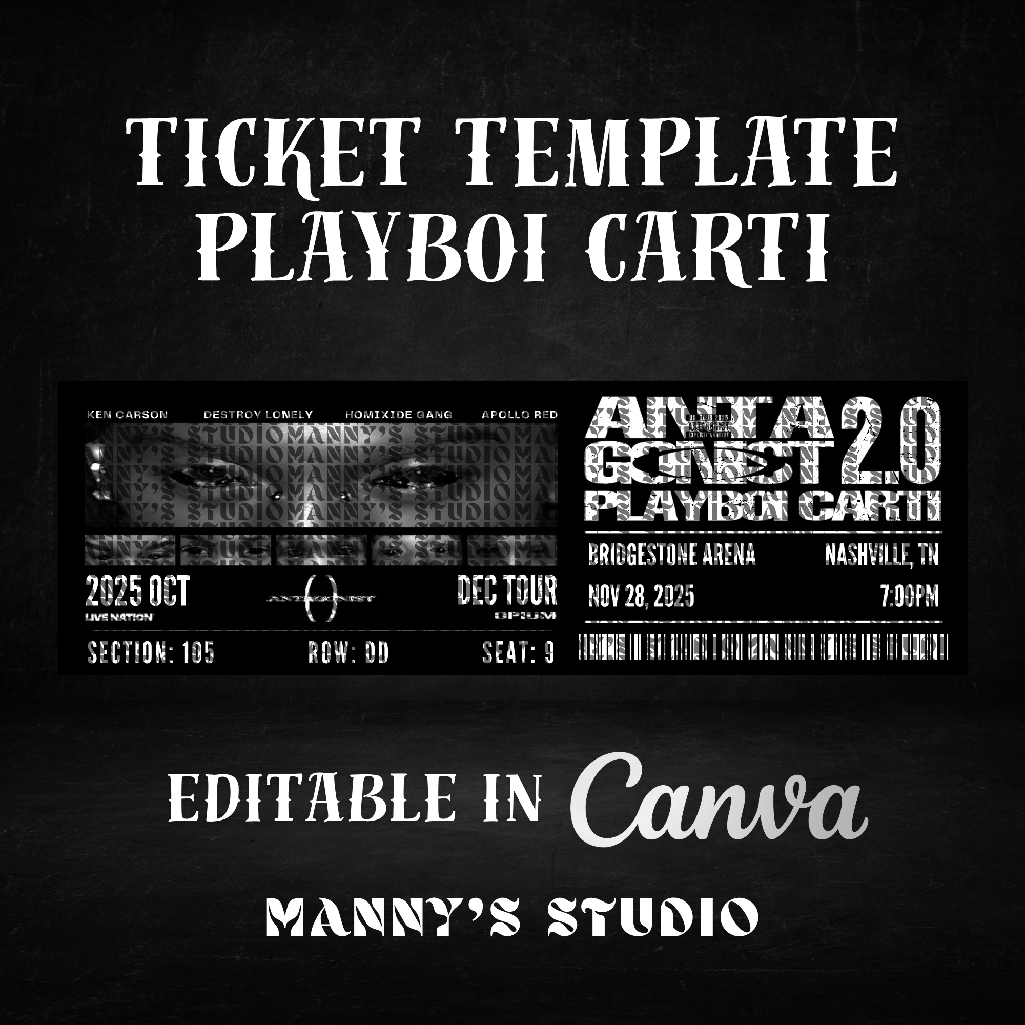 Customizable Ticket Template