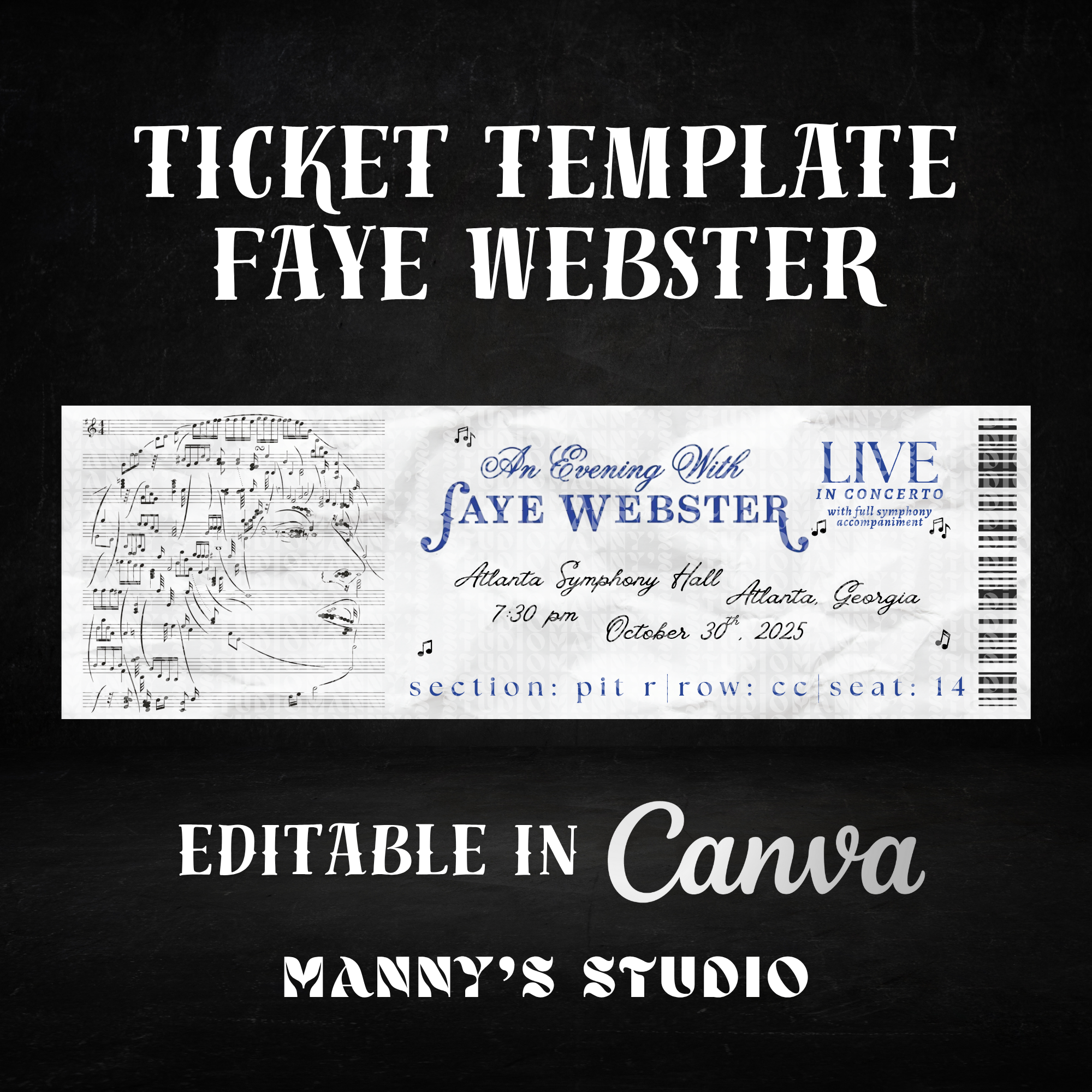 Customizable Ticket Template