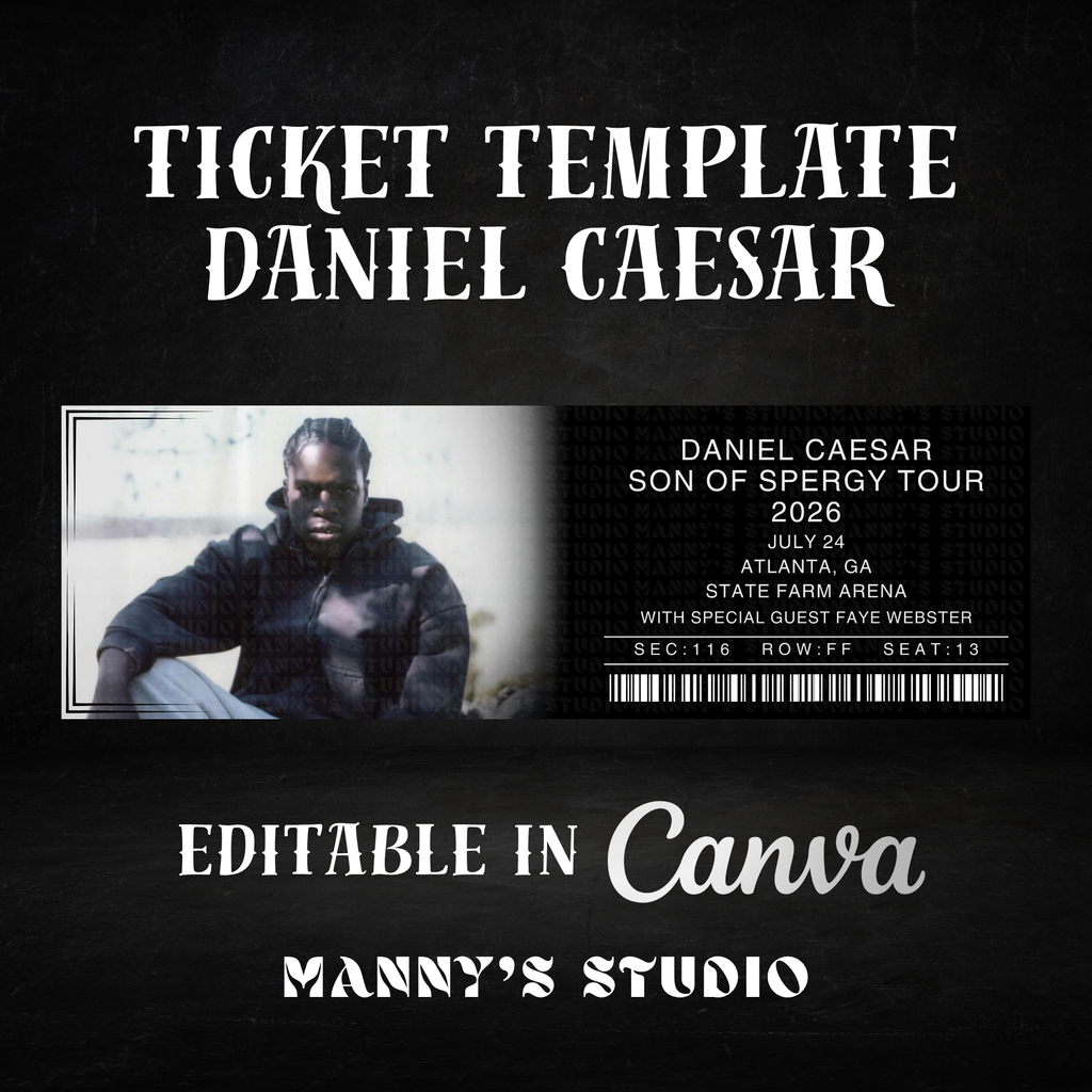 Daniel Caesar Customizable Ticket Template