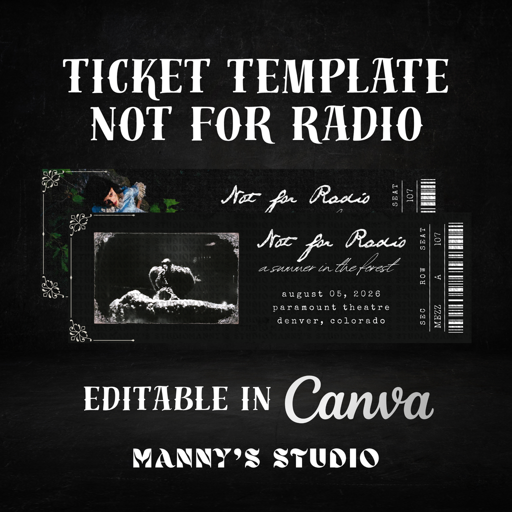 Not For Radio Customizable Ticket Template