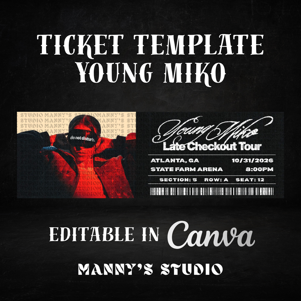 Young Miko Customizable Ticket Template