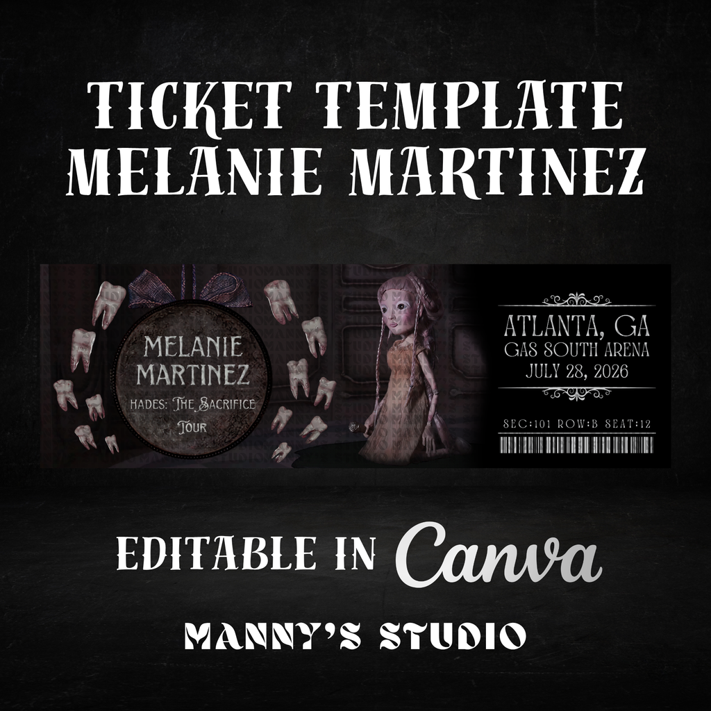 Melanie Martinez Customizable Ticket Template