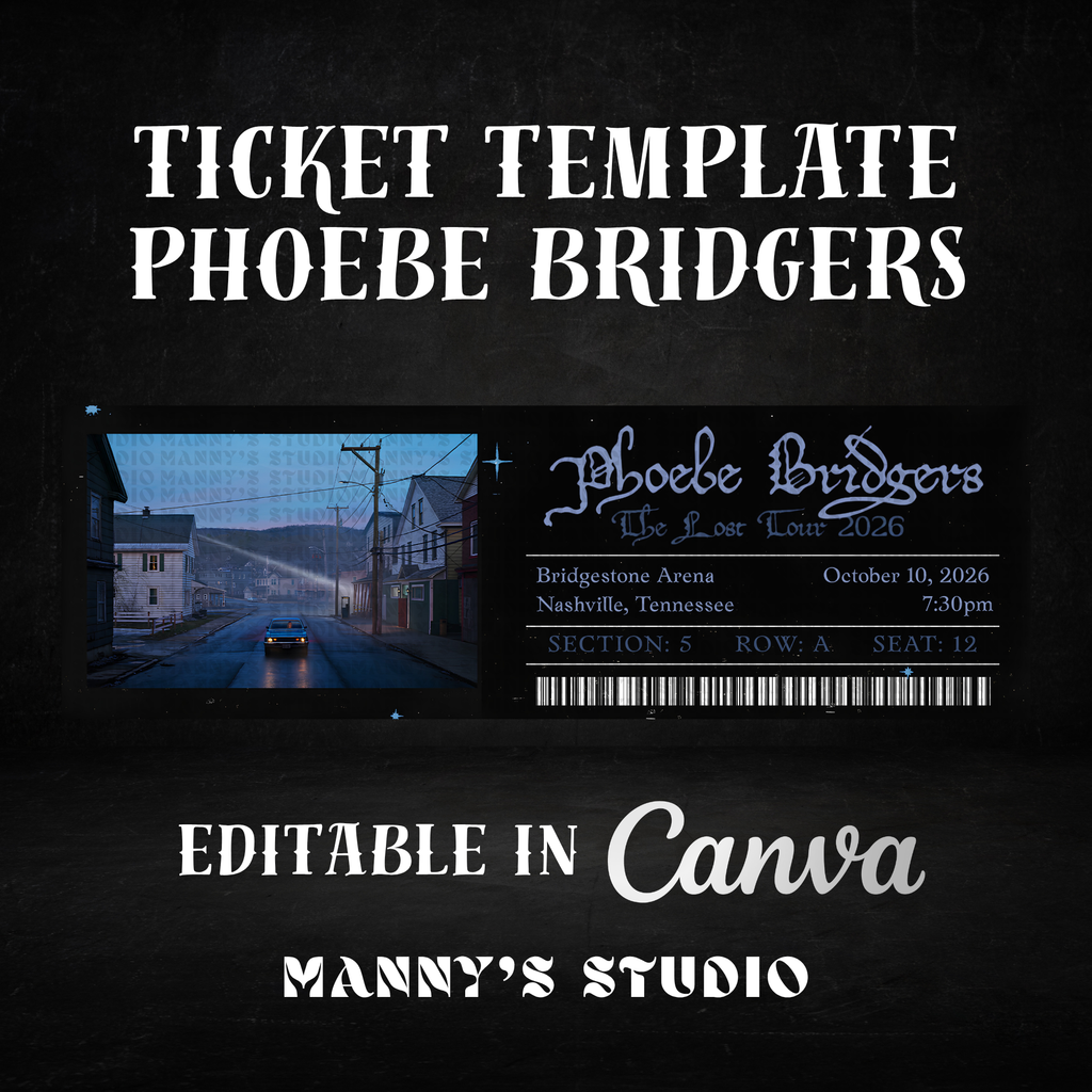 Phoebe Bridgers Customizable Ticket Template