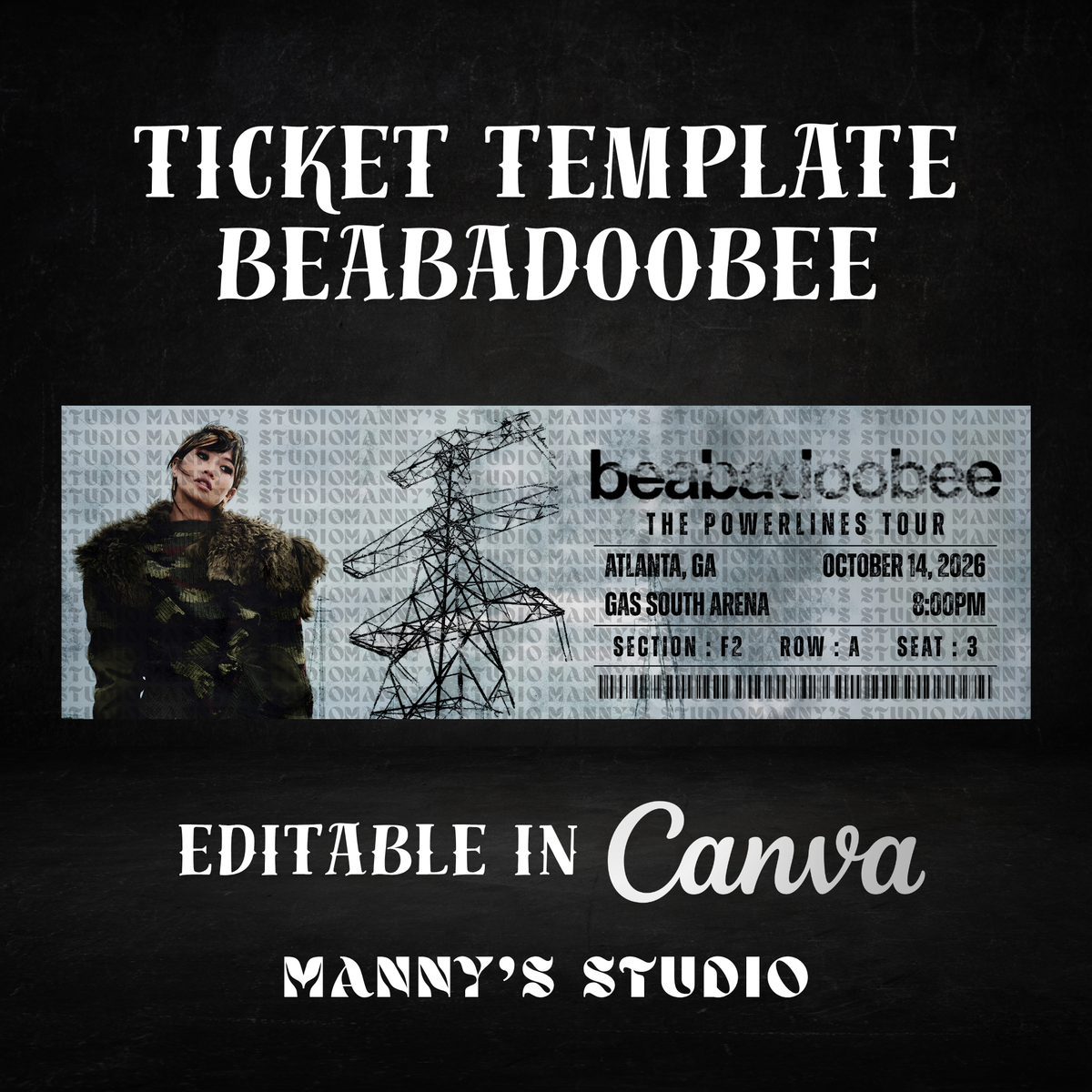 Beabadoobee Customizable Ticket Template