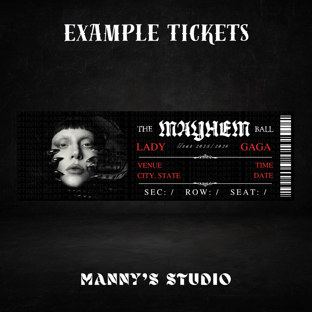 Lady Gaga Customizable Ticket Template