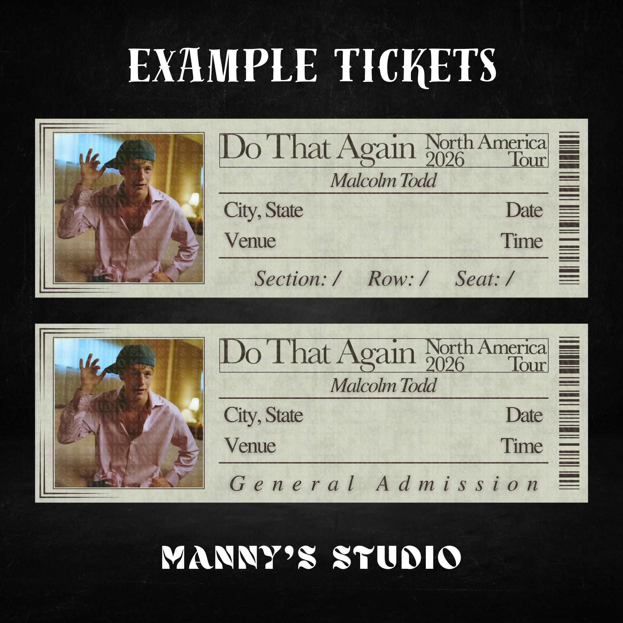 Malcolm Todd Customizable Ticket Template