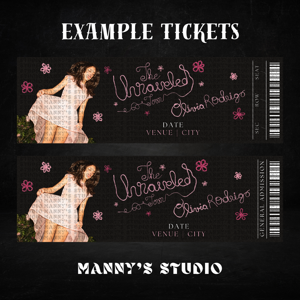 Olivia Rodrigo Customizable Ticket Template
