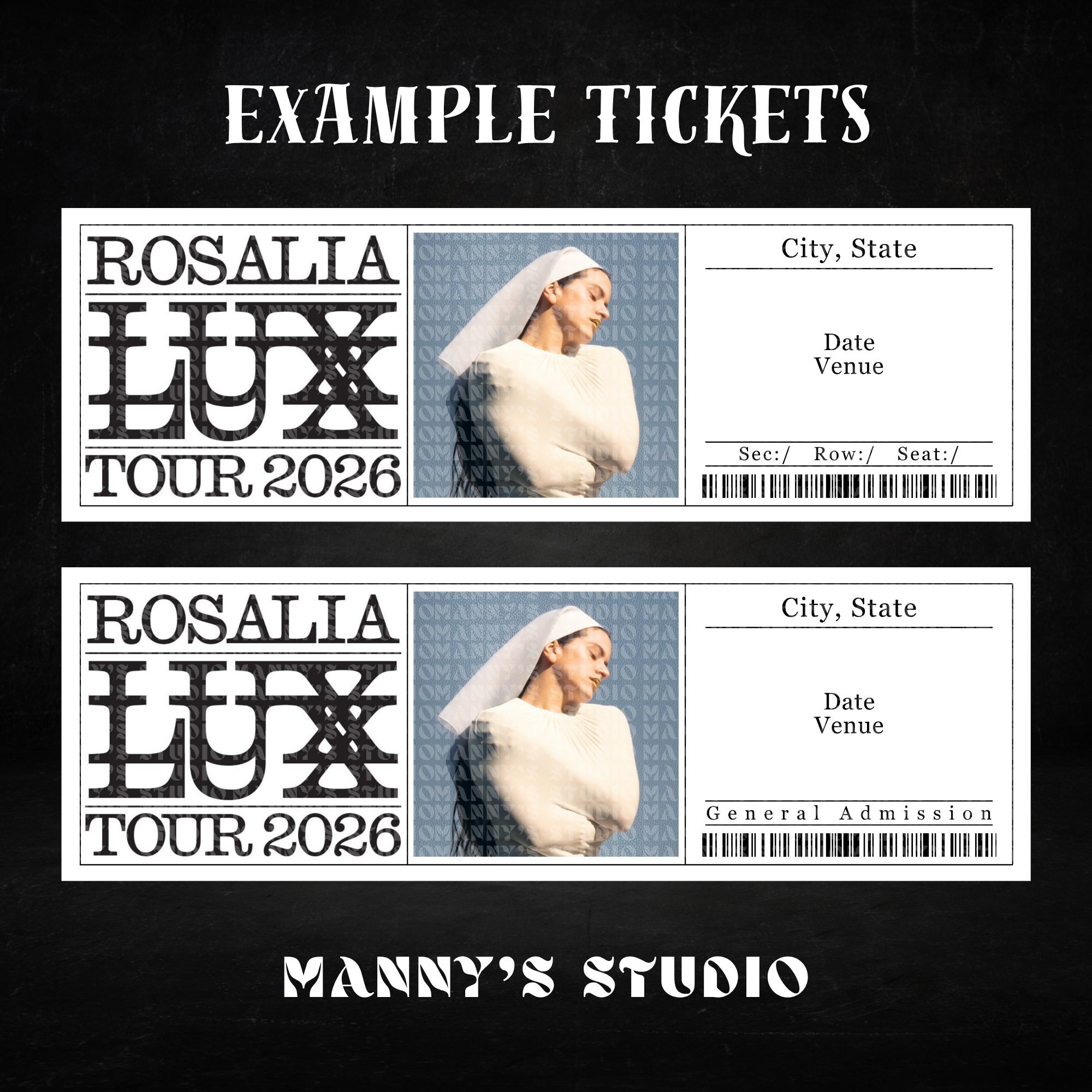 Rosalia Customizable Ticket Template