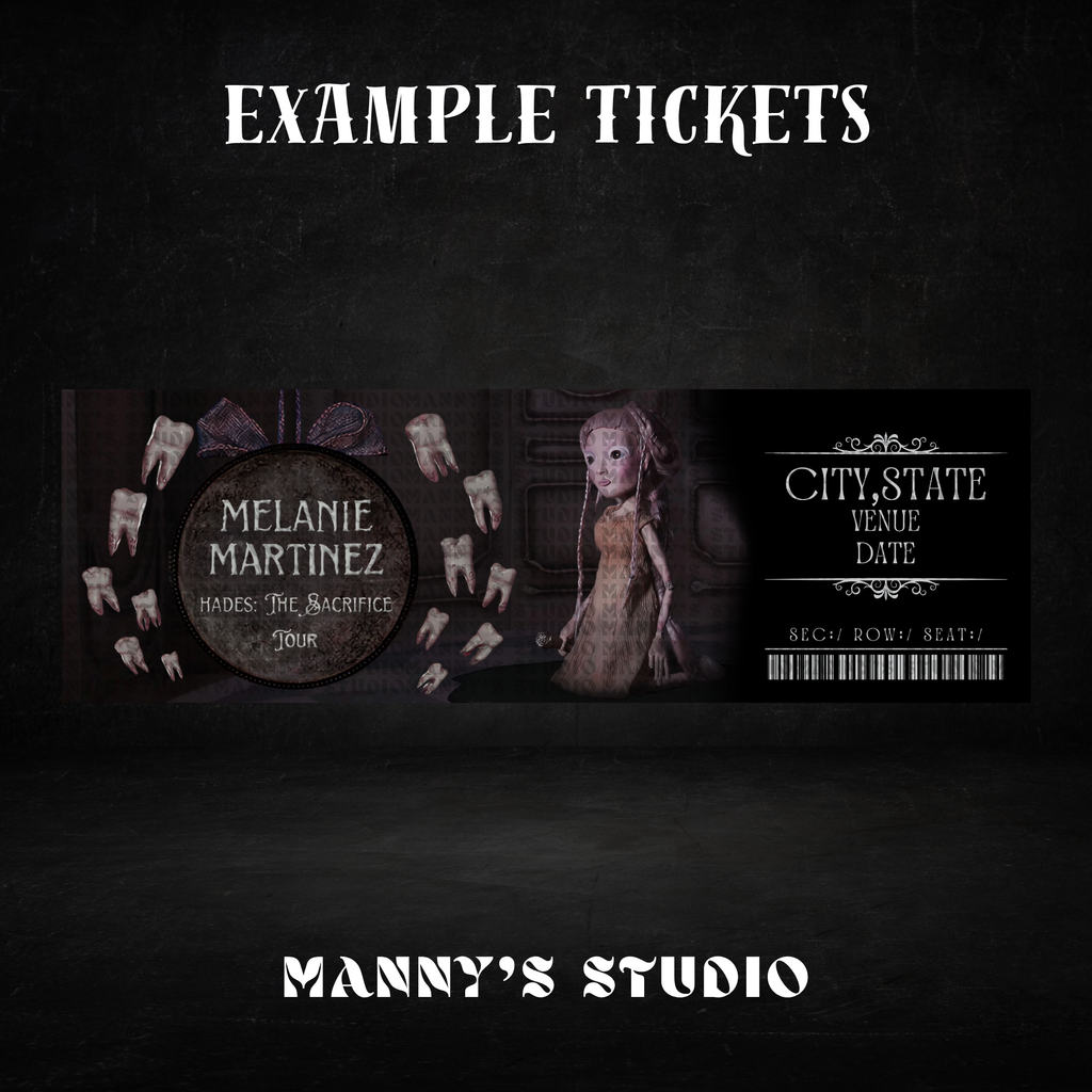 Melanie Martinez Customizable Ticket Template