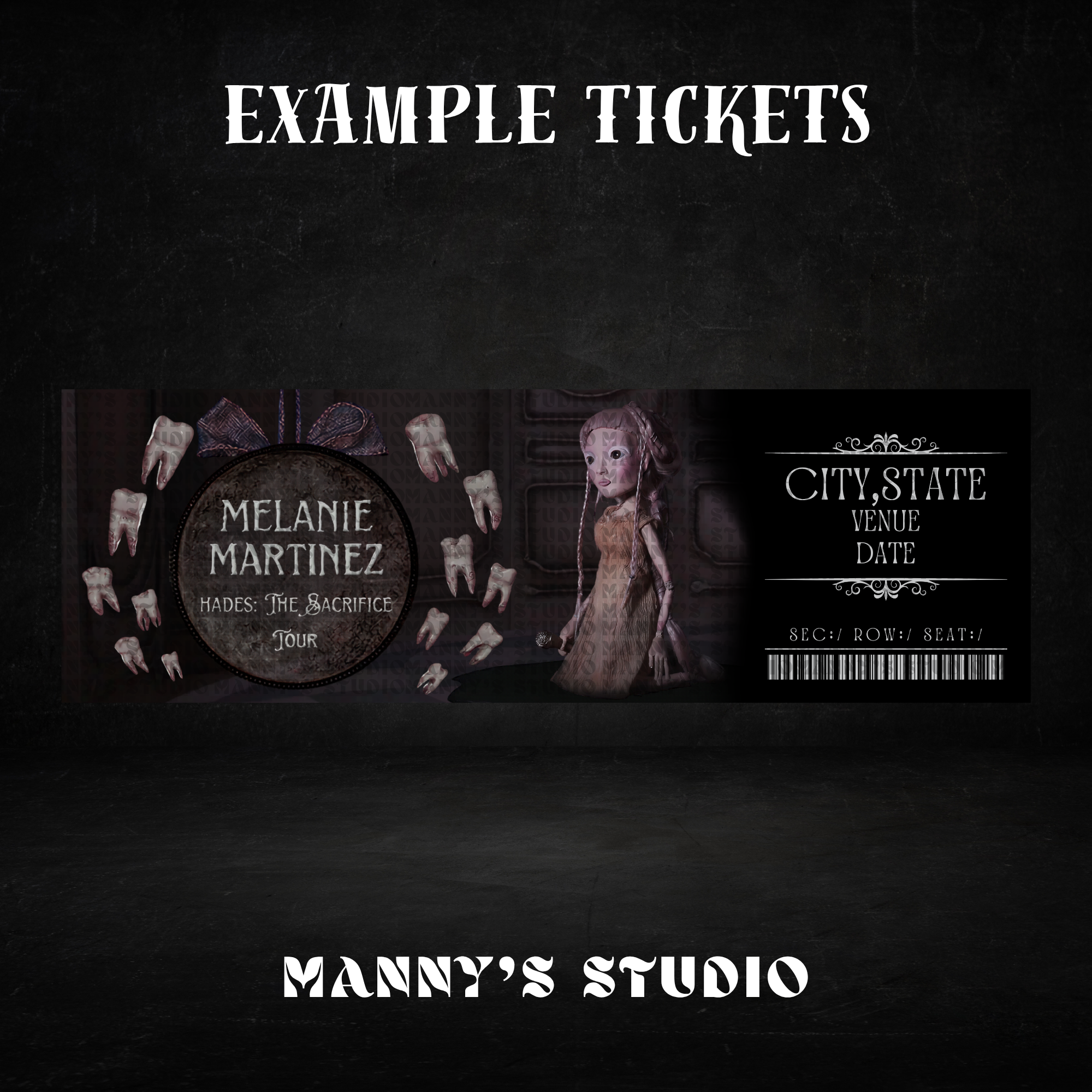 Melanie Martinez Customizable Ticket Template