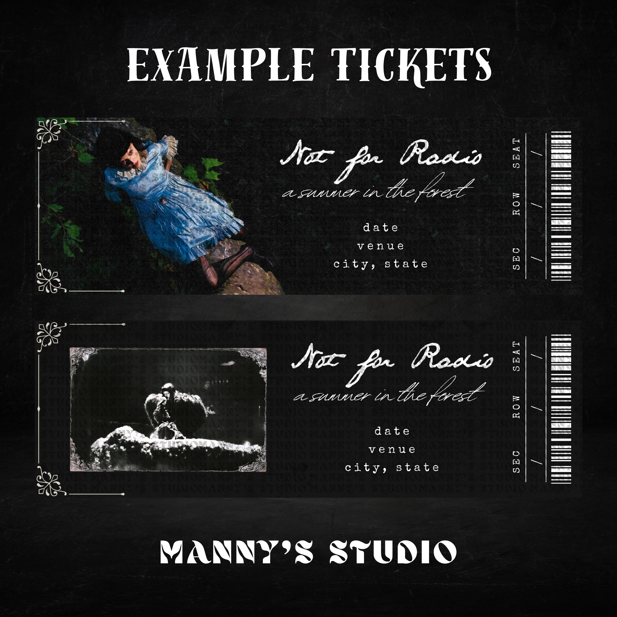 Not For Radio Customizable Ticket Template