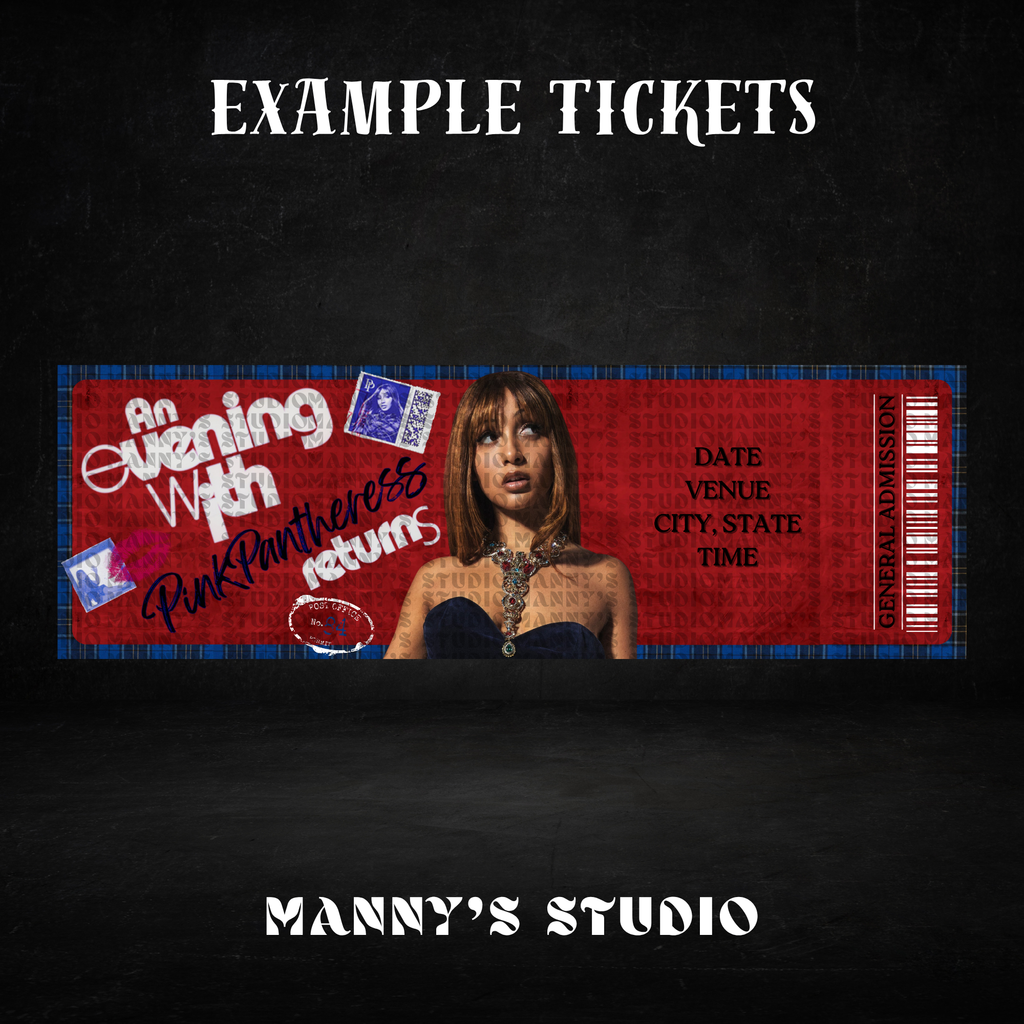 Pink Pantheress Customizable Ticket Template