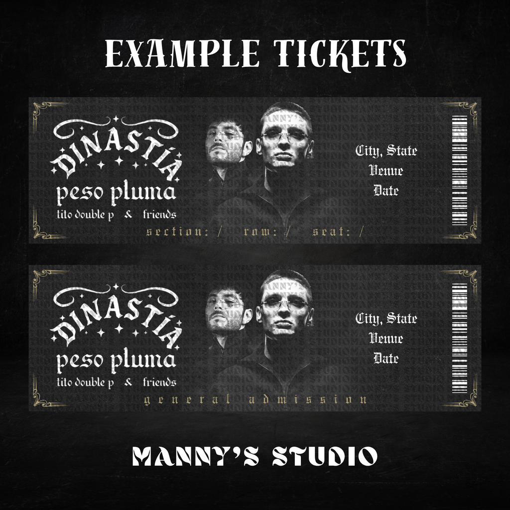 Peso Pluma & Tito Double P Customizable Ticket Template