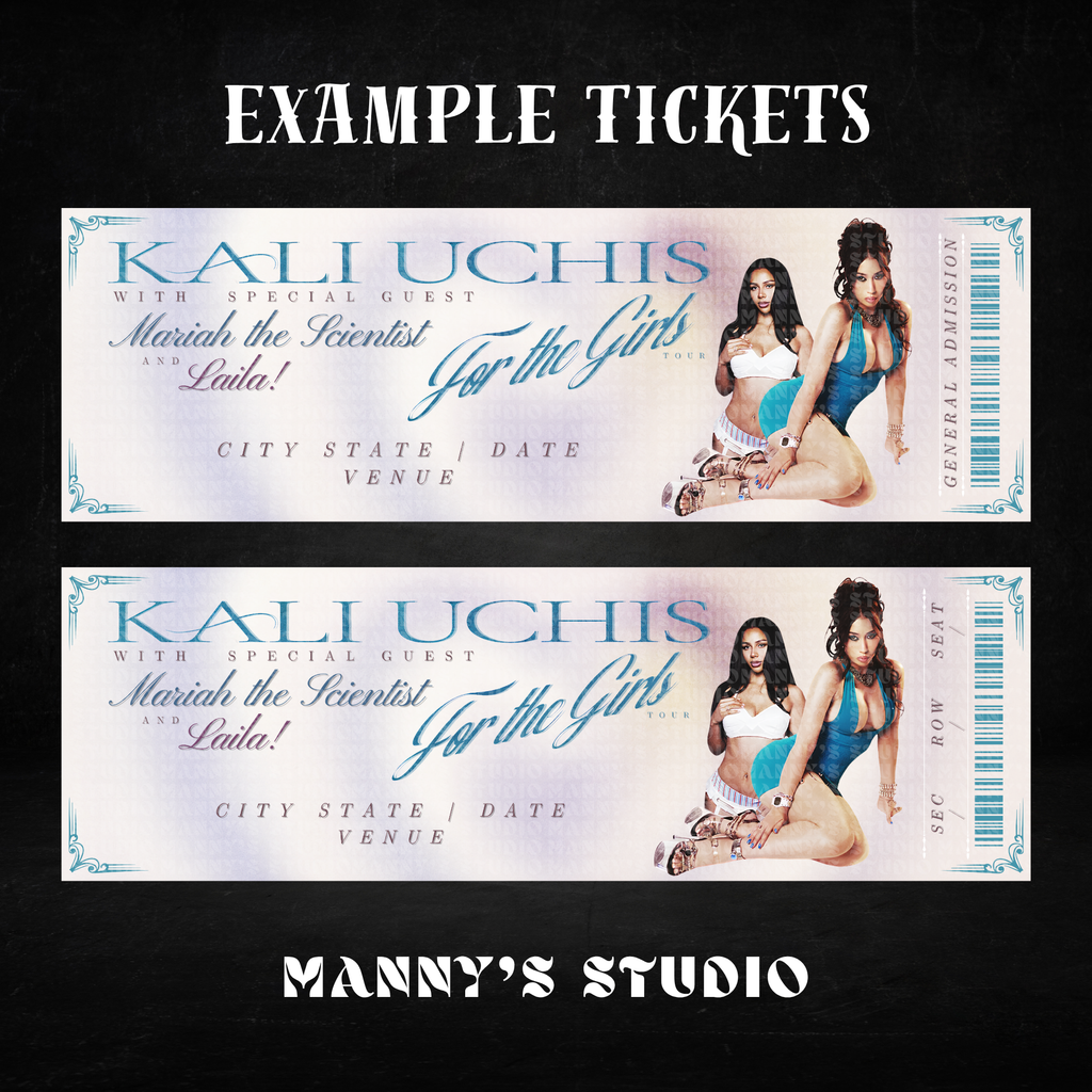 Kali Uchis & Mariah The Scientist Customizable Ticket Template