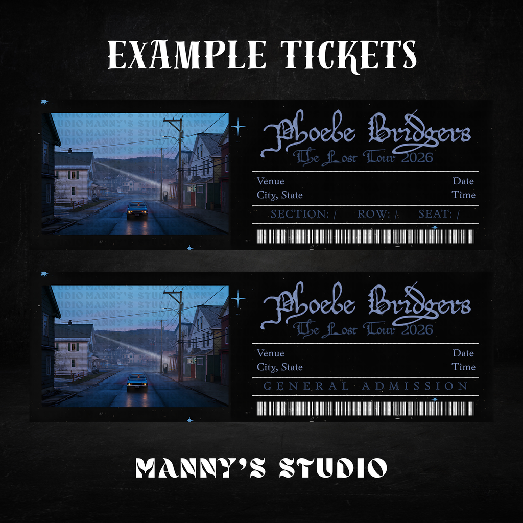 Phoebe Bridgers Customizable Ticket Template
